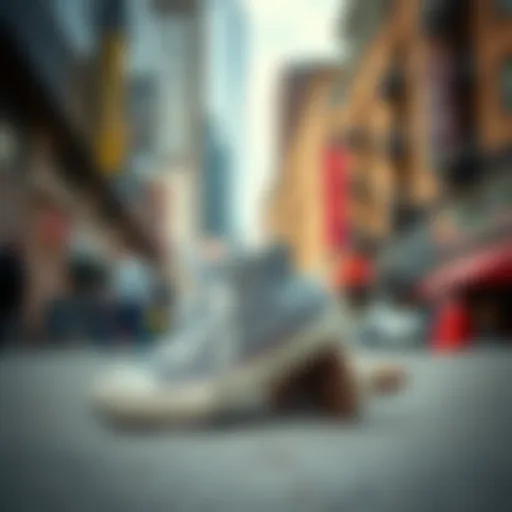 Urban Elegance with Dressy Converse Elegant styling of dressy Converse shoes in a modern urban setting