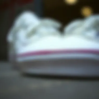 Design Elements of True White Vans A close-up view of True White Vans showcasing their unique design elements
