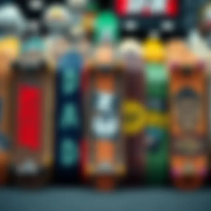 Different types of skateboard decks displayed