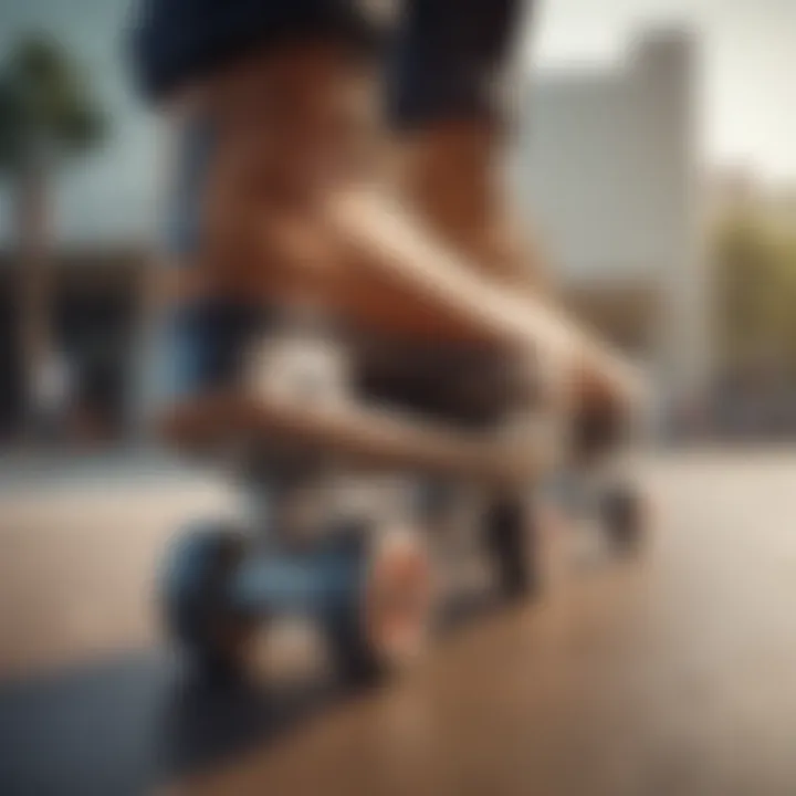 An illustration detailing the construction materials of inline skates for durability and performance.