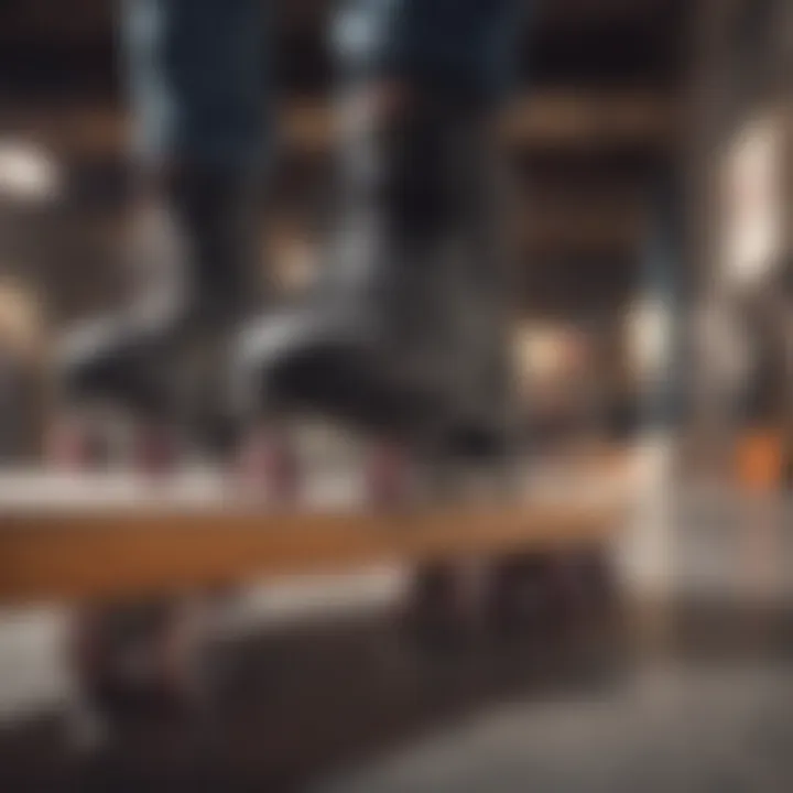 Visual representation of how to measure foot size accurately for inline skates.