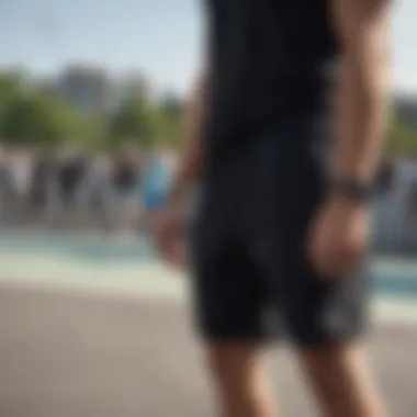 Maintaining Your Black Sweatshorts A close-up of maintenance tips for black sweatshorts