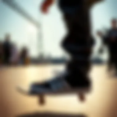 Skater performing tricks while wearing Straye Shoes, demonstrating their performance