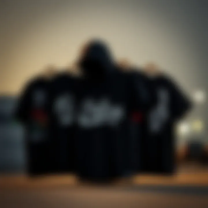 The Evolution of Streetwear Tees An artistic representation of streetwear tees evolving through various decades.