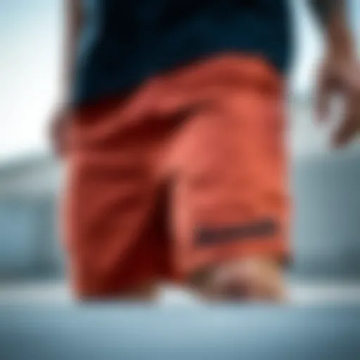 Fabric Texture of Russell Nylon Shorts A detailed view of Russell Nylon Shorts showcasing their fabric texture