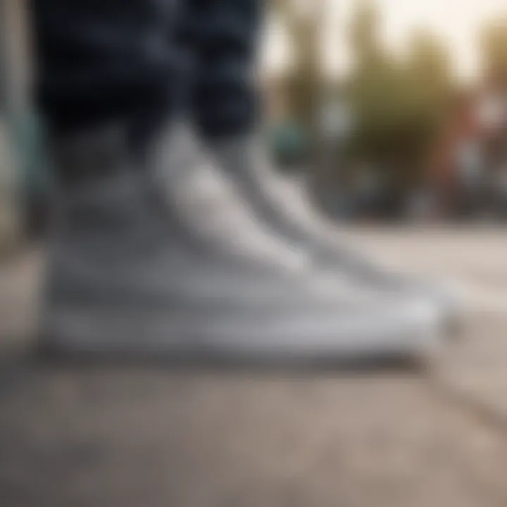 Close-up of Vans Half Cab grey detailing