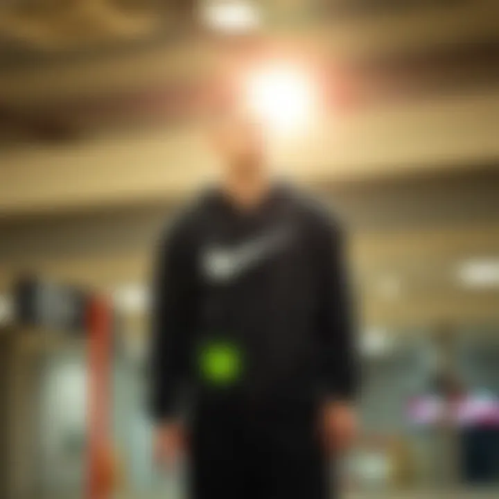 Sustainability Aspects of the Black Nike Zip-Up Sweatshirt The black Nike zip-up sweatshirt displayed in a sustainable fashion context, emphasizing eco-friendly materials.