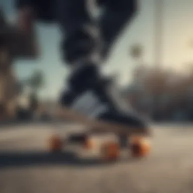 Adidas skate shoes in action on a skateboard