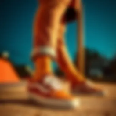 Fashionable outfit paired with taupe Vans, highlighting styling versatility