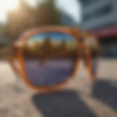 Close-up of high-quality sunglasses materials