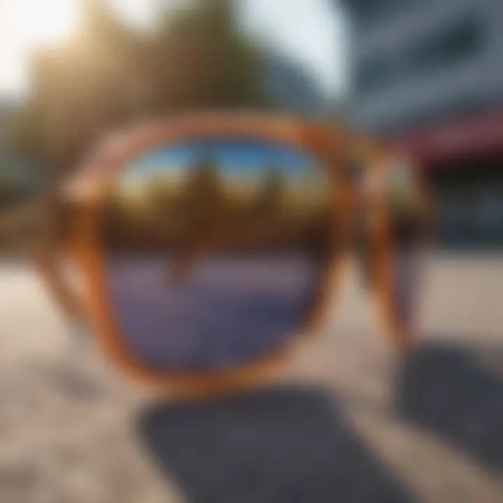 Close-up of high-quality sunglasses materials