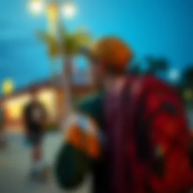 An individual expressing personal style through a fashionable backpack