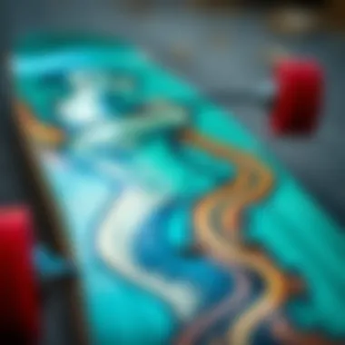 A close-up view of an Arbor skateboard showcasing its unique design.