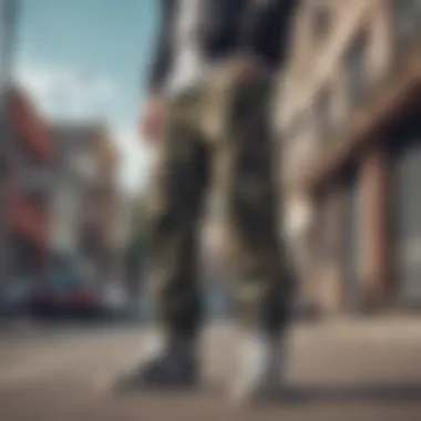 Stylish Streetwear with Baggy Camo Pants Stylish baggy camo pants paired with streetwear