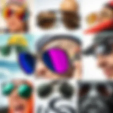 A collage of popular sunglasses brands available online