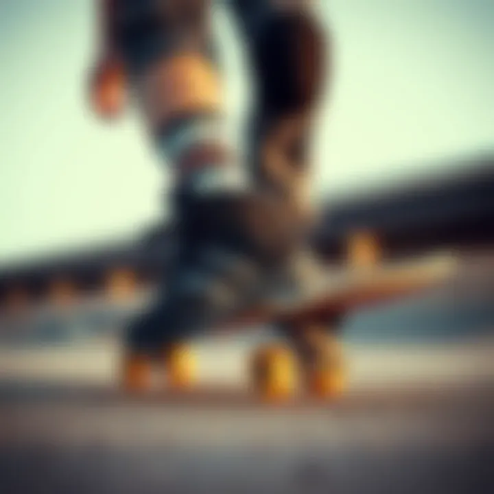 Skateboarder performing tricks while wearing black Adidas suede
