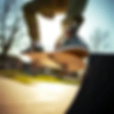 Skater Tricks with Black and Grey DC Shoes Skater performing tricks wearing black and grey DC shoes