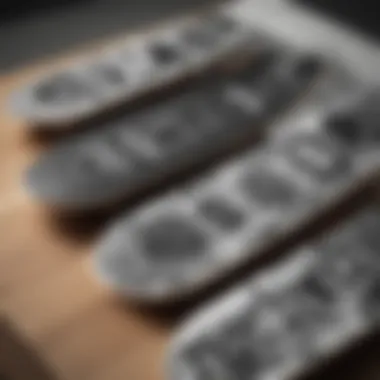 Variety of Black and White Skateboard Decks Comparison of various black and white skateboard designs