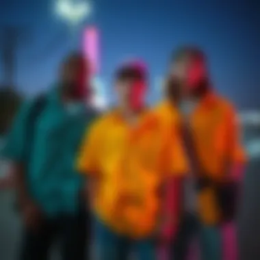 Stylish outfit combinations featuring bright button-down shirts