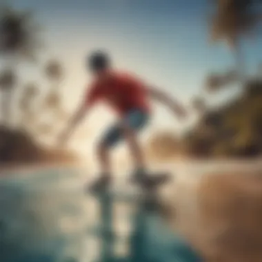 Vibrant Surf Clothing Collection A collection of vibrant surf clothing styles displayed on a beach setting