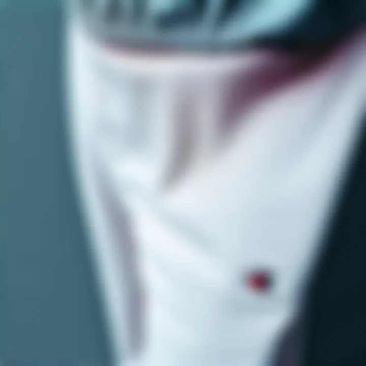 A close-up display of the fabric texture of Champion thin sweatpants, emphasizing breathability and comfort.