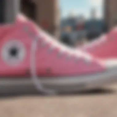 Close-up of Chuck Taylor All Star Classic Pink showcasing its unique design.