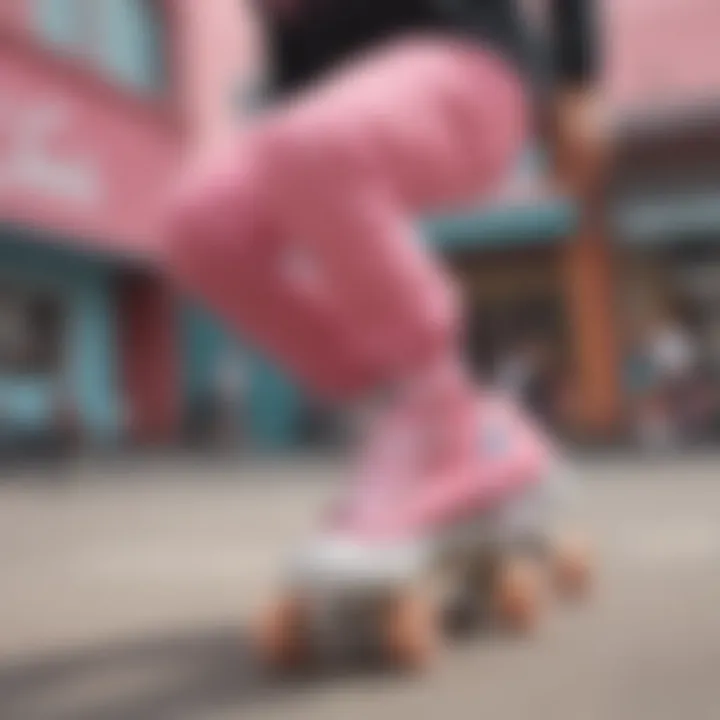 Skater performing tricks while wearing Chuck Taylor All Star Classic Pink.