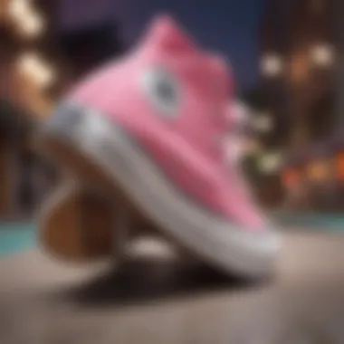 Chuck Taylor All Star Classic Pink in Skate Settings Stylish display of Chuck Taylor All Star Classic Pink in various skate settings.