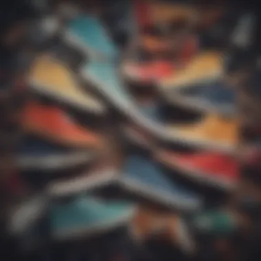 Collection of Various Chukka Skate Shoe Brands Various brands of chukka skate shoes displayed together.