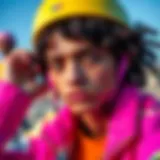 Bold Expression through Color Blocking Vibrant color blocking outfit showcasing bold hues