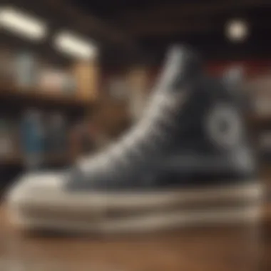 Display of various customization options available for Converse shoes