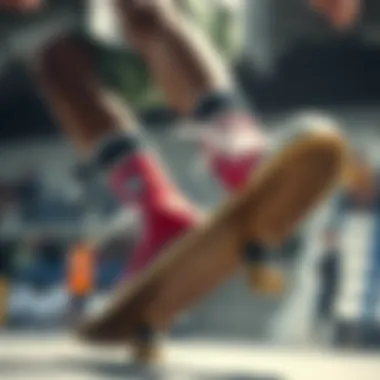 Skating Performance with Converse High Tops Young skater performing a trick while wearing Converse high tops