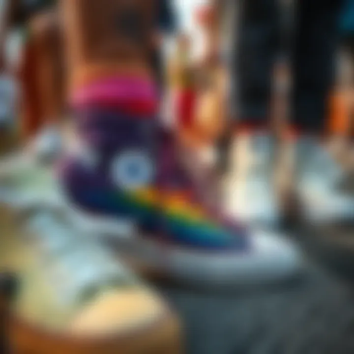 A Movement Towards Acceptance and Pride Community gathering wearing Converse Pride shoes