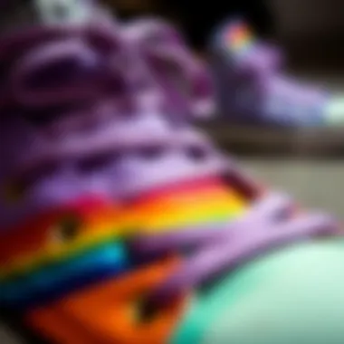 Artistry and Representation in Every Stitch Close-up of Converse Pride shoe design elements