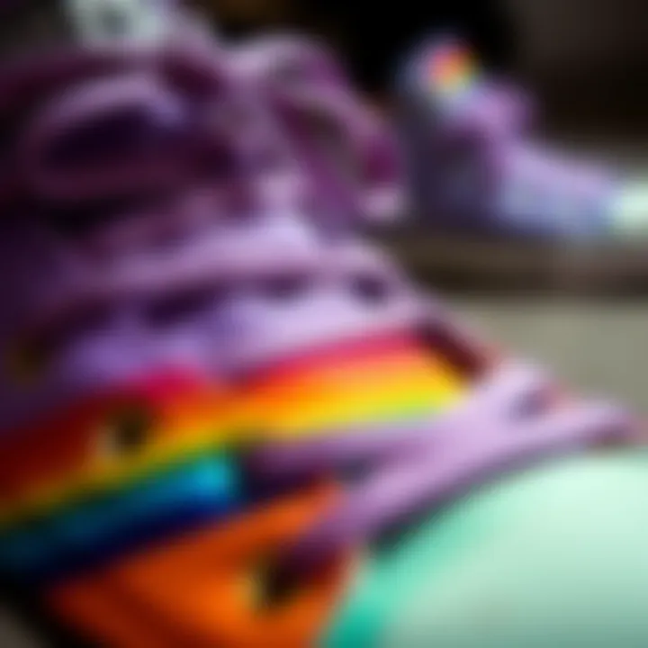 Artistry and Representation in Every Stitch Close-up of Converse Pride shoe design elements