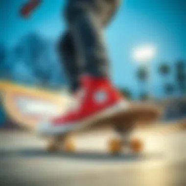 Fusing Skate Culture with Inclusivity Skateboarder wearing Converse Pride shoes at a skate park