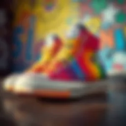 Vibrant Converse Pride shoes showcasing rainbow colors