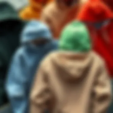 Various color options of corduroy hoodies