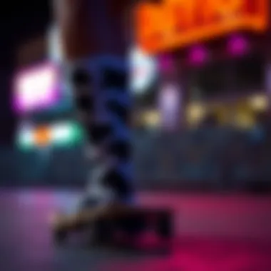 Artistic representation of cow print socks in urban skate culture