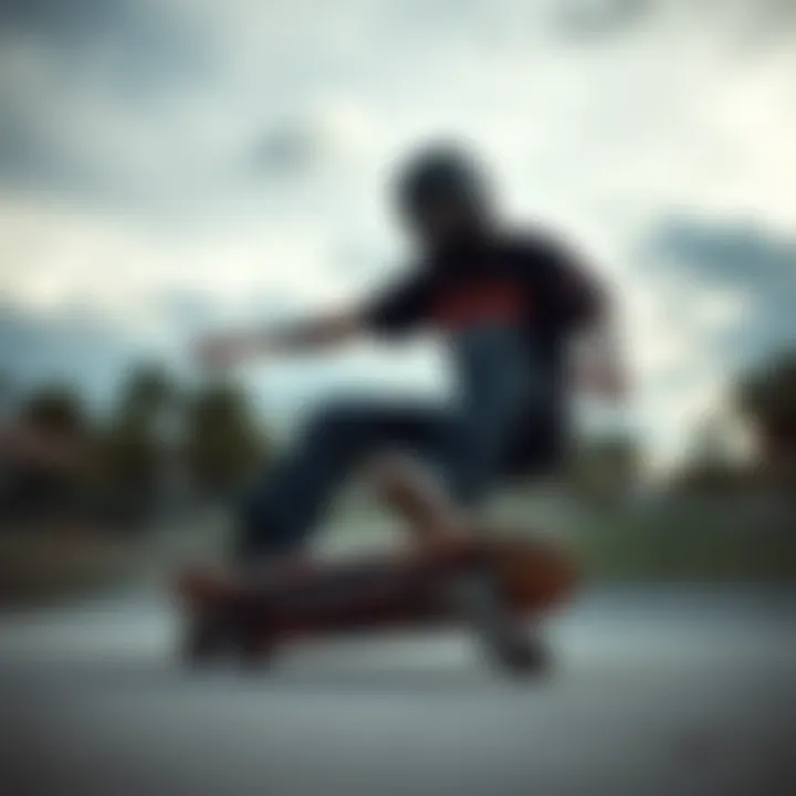 An artistic representation of graphic design elements inspired by skateboarding culture, emphasizing creativity and expression.