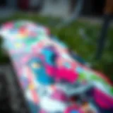 Vibrant custom skateboard deck with abstract design