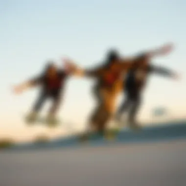 Dynamic Moves of the Deathwish Team Deathwish Skateboarding Team in Action