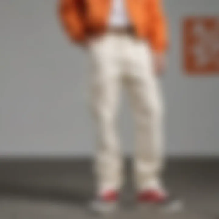 A pair of Dickies Off White Carpenter Pants styled with streetwear accessories