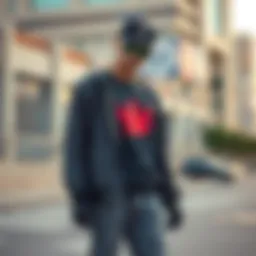 A skateboarder showcasing stylish urban attire