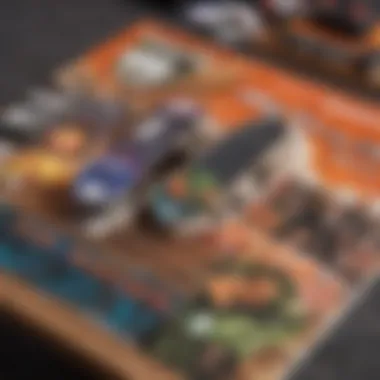 Showcasing DBZ Griptape Collection A collection of Dragon Ball Z griptape designs displayed creatively