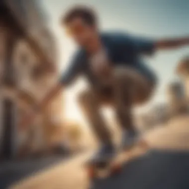 Skateboarder in Action with Dragon Sunglasses A skateboarder wearing Dragon sunglasses in action