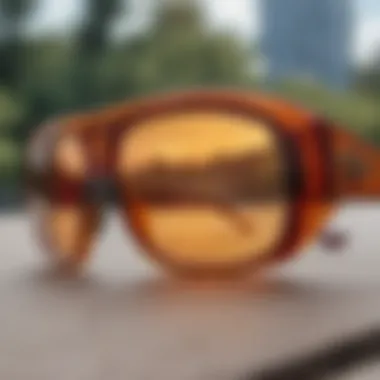Innovative Lens Technology of Dragon Brand Sunglasses Close-up of innovative lens technology used in Dragon Brand Sunglasses