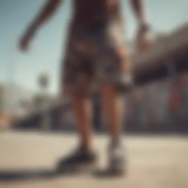 Volcom Volley Shorts in Action Volcom volley shorts worn during a skate session