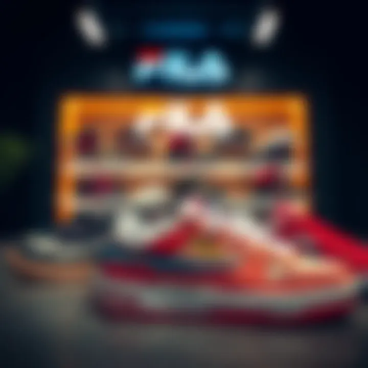 An array of Fila models with unique features highlighted.