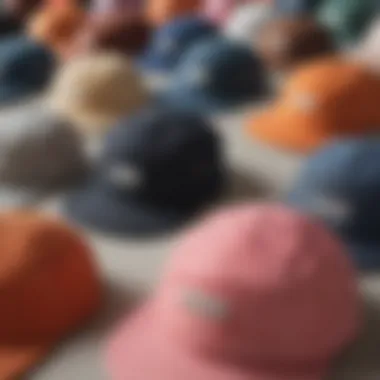 Quality Fabric Textures of Five Panel Hats Close-up of the fabric textures of five panel hats highlighting their quality
